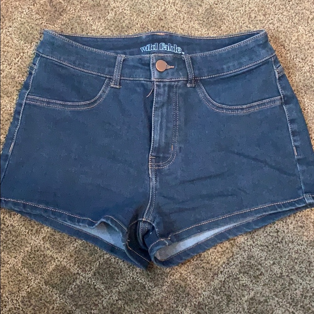Dark denim jean shorts